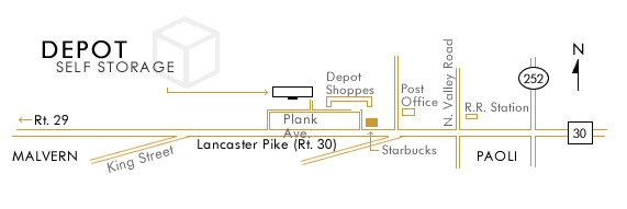 Depot Self Storage Map